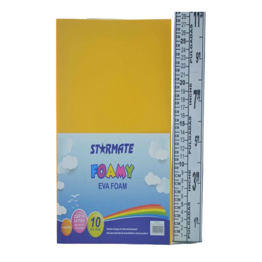 [STR-EVA-010] FOAMY LISO CARTA 8.5X11" AMARILLO ORO