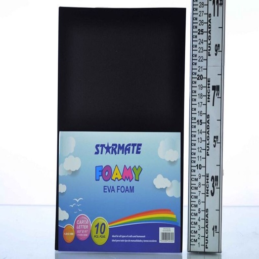 [STR-EVA-028] FOAMY LISO CARTA 8.5X11" NEGRO