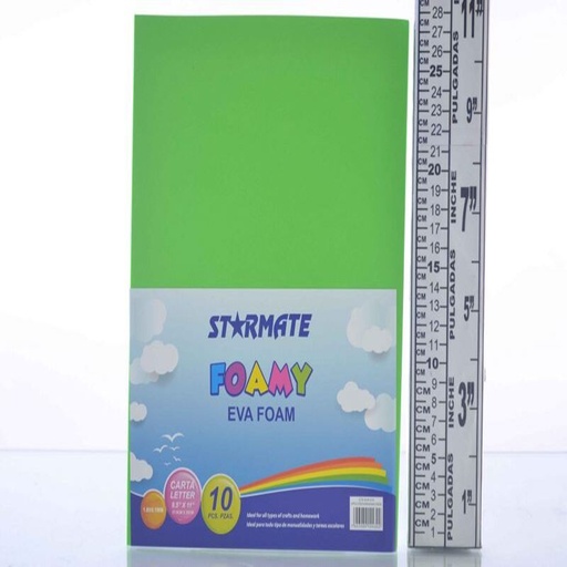 [STR-EVA-015] FOAMY LISO CARTA 8.5X11" VERDE CLARO