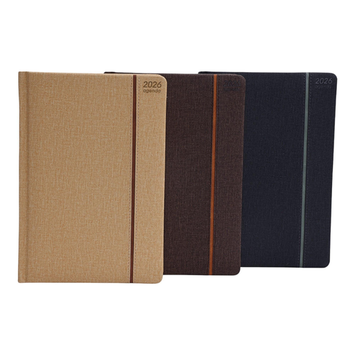 [783-2033304] AGENDA 2026 B5 BORDE DORADO PAPEL AMARILLO 196 PAG 18x24.1