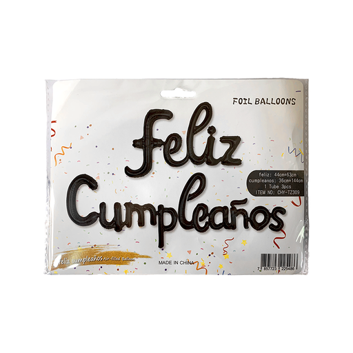 [7857723225486] GLOBO FELIZ CUMPLEAÑOS NEGRO