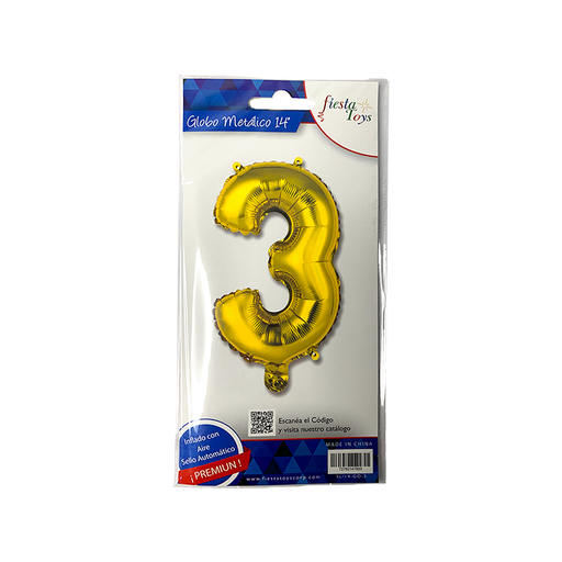 [SL/14-GO-3] GLOBO METALICO 14" DORADO N 3