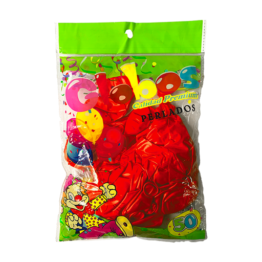 [GL-RJ-50] GLOBOS PERLADOS DE 50 ROJO