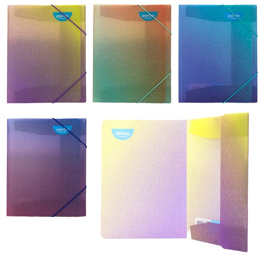 [FL2-23155] CARPETA PLASTICA PORTADOCIMENTOS CIERRE BANDA ELÁSTICA - CARTA/A4 21,6x29,7Cm