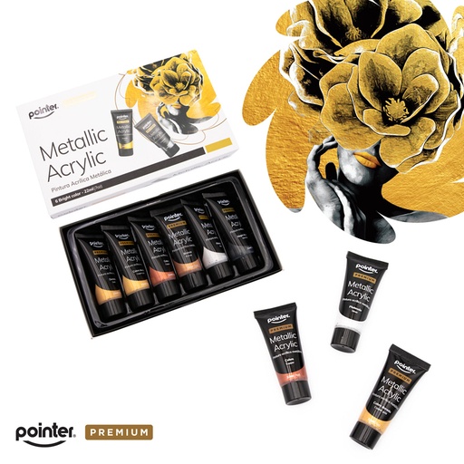 [AP-2280-M] PINTURA ACRILICA METALICA PREMIUM 22ml x6UND