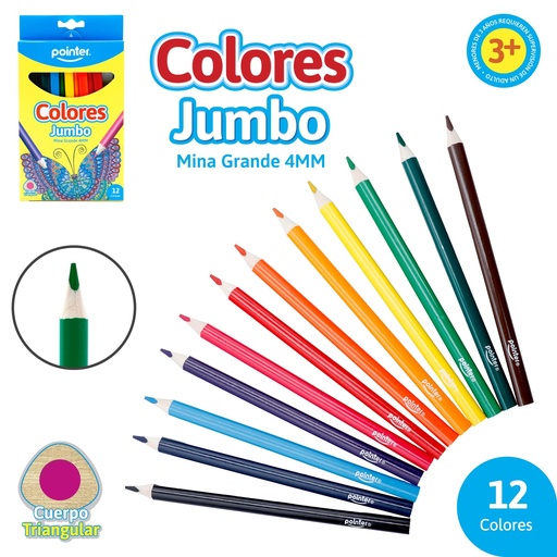 [TCP-12JB]  COLORES POINTER JUMBO x12