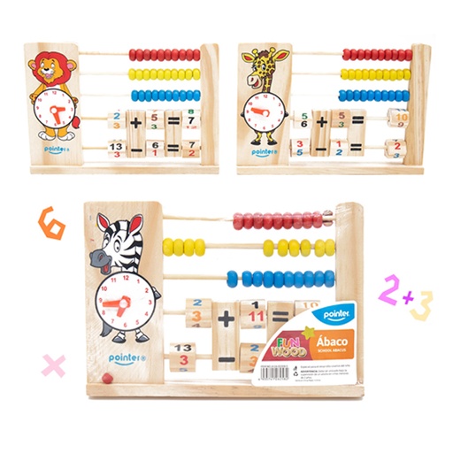 [A126-D2300-5] ABACO DIDACTICO CON RELOJ