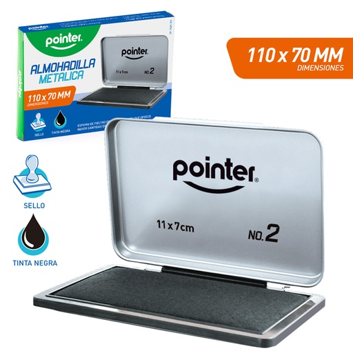 [SP-2000-BK] ALMOHADILLA METALICA PARA SELLO 11x7CM