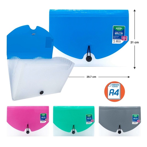 [MFL-12B-2] ARCHIVADOR 13 BOLSILLOS CARTA/A4 21x29,7Cm