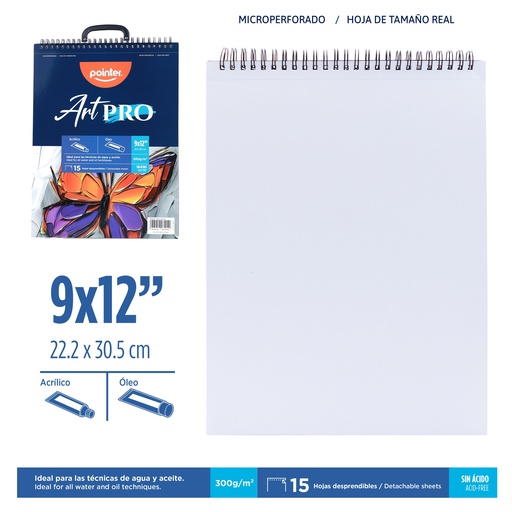 [DBCO-150-912] BLOCK ART PRO 9x12" - BOLIGRAFO Y LAPIZ DE COLOR