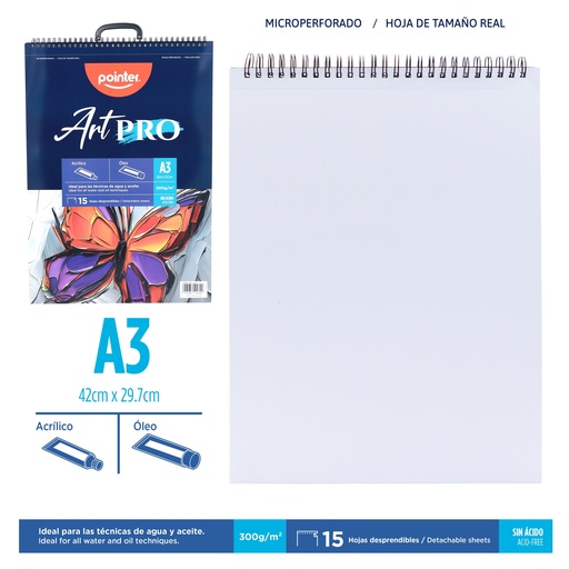 [DBOL-300-A3] BLOCK ART PRO A3 ACRILICO Y OLEO 