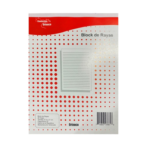 [745853476618ME] BLOCK DE RAYAS