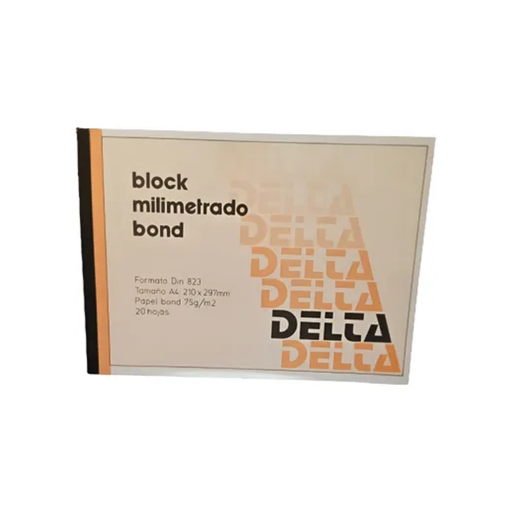 [12105] BLOCK MILIMETRADO BOND DELTA DIN/A4 - 20HJ 21Xx29,7CM