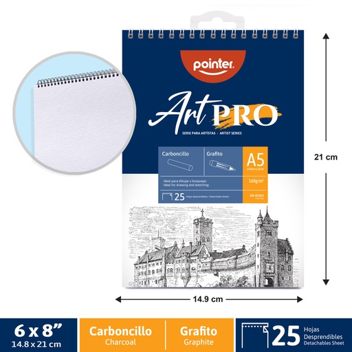 [SP-20100] BLOCK PARA BOCETO A5 x 20 HOJAS 6X8"