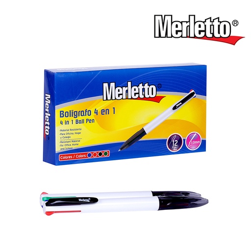 [780-1150668] BOLIGRAFO BLANCO 4 EN 1 (MULTICOLOR)