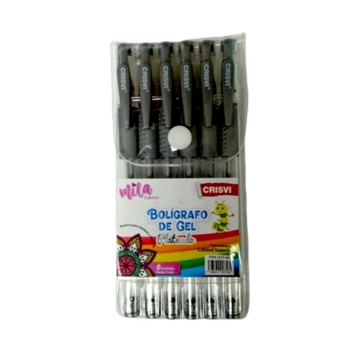 [1219-6PL] BOLIGRAFO DE GEL PLATEADO