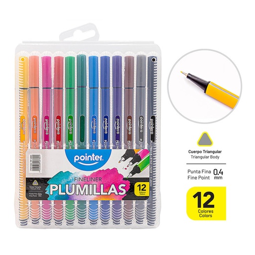 [TIP-288C] PLUMILLAS 0.4MM x12 COLORES