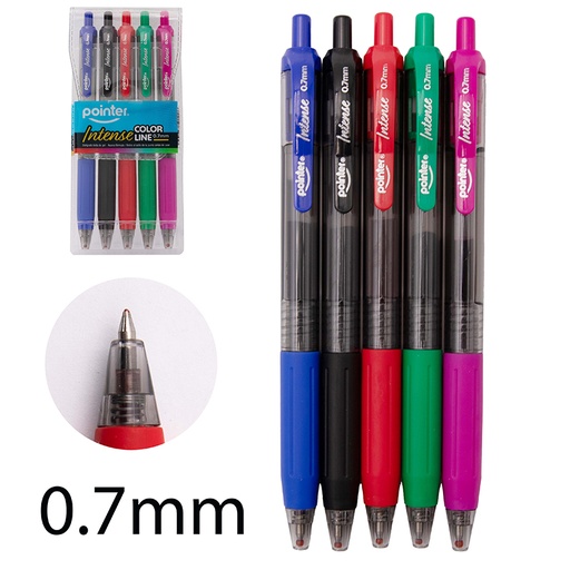 [GP-23100-5] BOLIGRAFOS DE GEL x5 COLORES INTENSOS