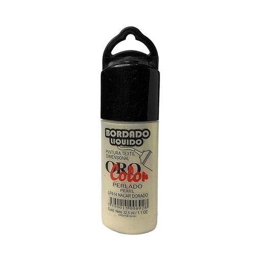 [LP414] BORDADO LIQUIDO PERLADO NACAR DORADO 32,5CM