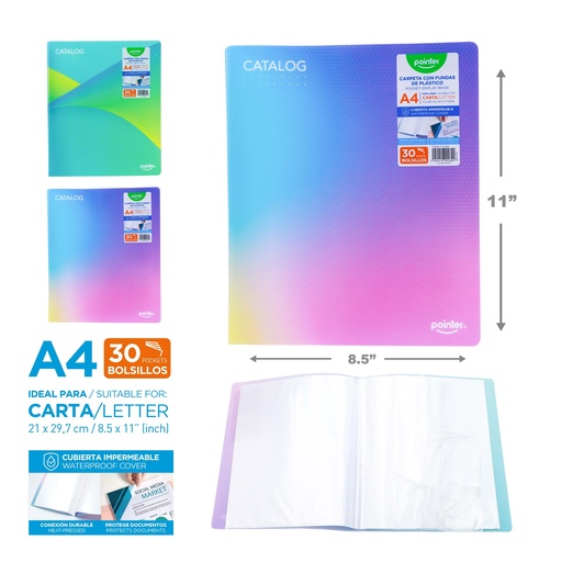[FL2-23238] CARPETA PARA CATALOGO 30 BOLSILLOS