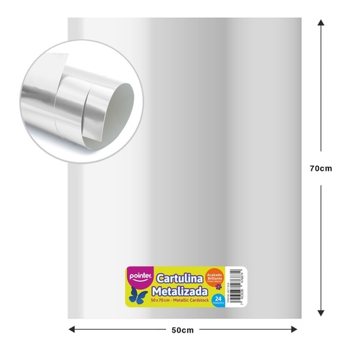 [MCT-7024] CARTULINA  METALIZADA PLATEADA 