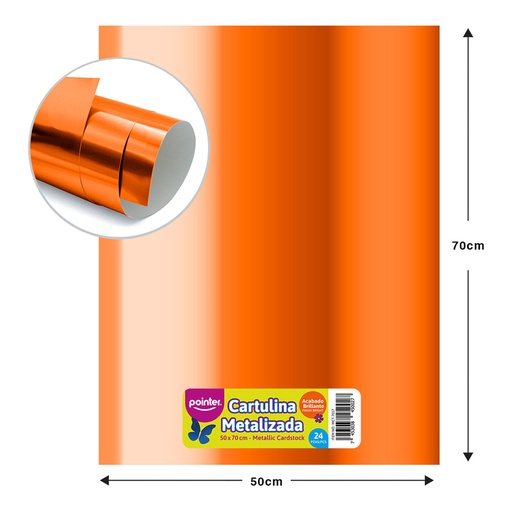 [MCT-7017] CARTULINA METALIZADA NARANJA 