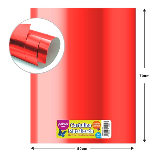 [MCT-7001] CARTULINA METALIZADA - ROJO (50x70CM)