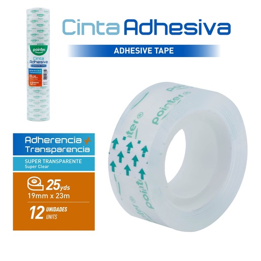 [TP-1925SCN] CINTA ADHESIVA TRANSPARENTE - 1,9Cm x 22,8Mts