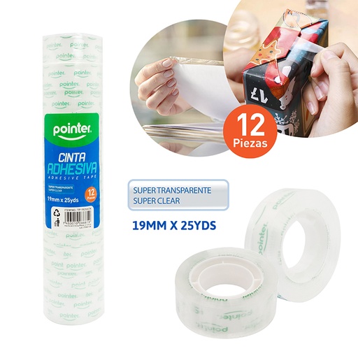 [TP-1925SCN] CINTA ADHESIVA TRANSPARENTE - 1,9Cm x 22,8Mts