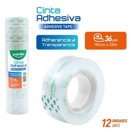 [TP-1833SCN] CINTA ADHESIVA TRANSPARENTE 1,8Cm x 33Mts