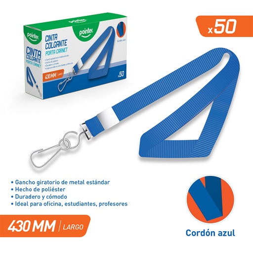 [TCP-N23F-BU] CINTA COLGANTE AZUL PORTA CARNET