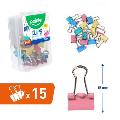 [BXDC-15MM-C] CLIPS DE COLORES 15MM x15PZAS