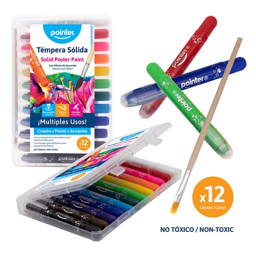 [WCY-12] TEMPERA SOLIDA x12 COLORES
