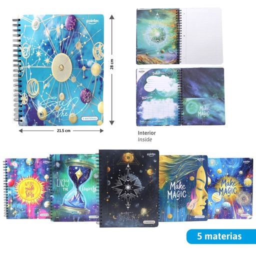 [ESP-03-5M] LIBRETA ESPIRAL 5 MATERIAS x165 HOJAS