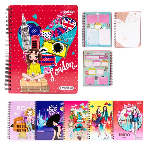 [ESP-01-5M] LIBRETA ESPIRAL 5 MATERIAS x165 HOJAS