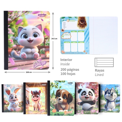 [COS-02] CUADERNO COSIDO A4 RAYA ANCHA x100 HOJAS