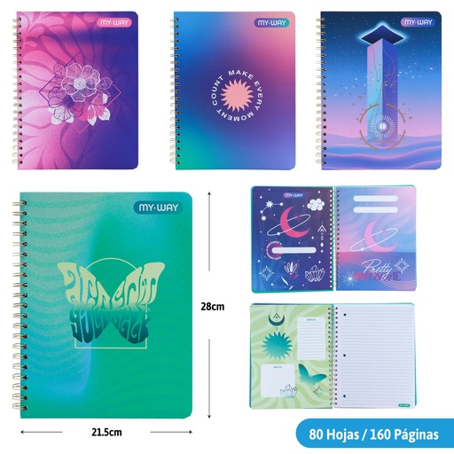 [MW-ESP-01] CUADERNO ESPIRAL 160 PAGINAS (FEMENINO)