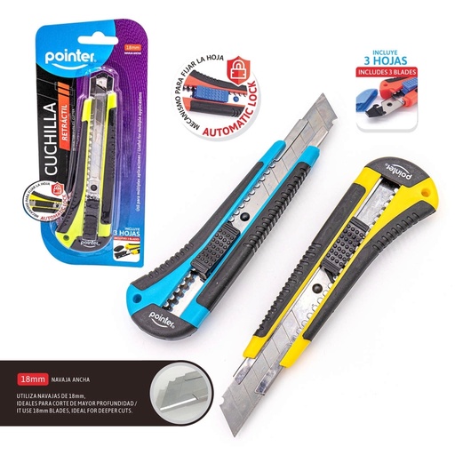 [CT-1903] CUCHILLA RETRACTIL 18mm