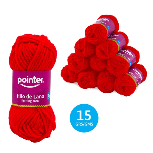 [KY-15G-RD] HILO DE LANA PARA MANUALIDADES ROJO - 15GRS
