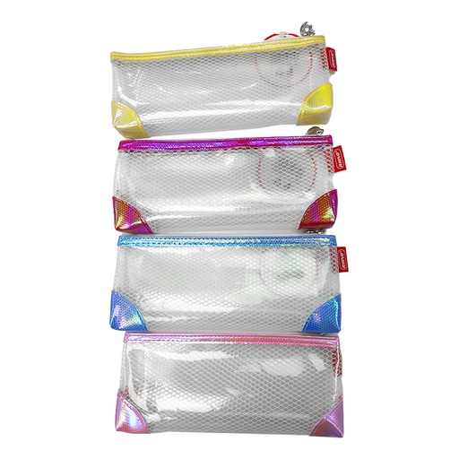 [PC-2353] CARTUCHERA DE MALLA PLASTICA TRANSPARENTE