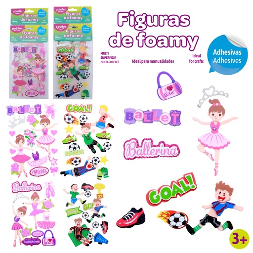 [ANC-1848] FIGURA DE FOAMY ADHESIVAS (BAILARINA/FUTBOL)