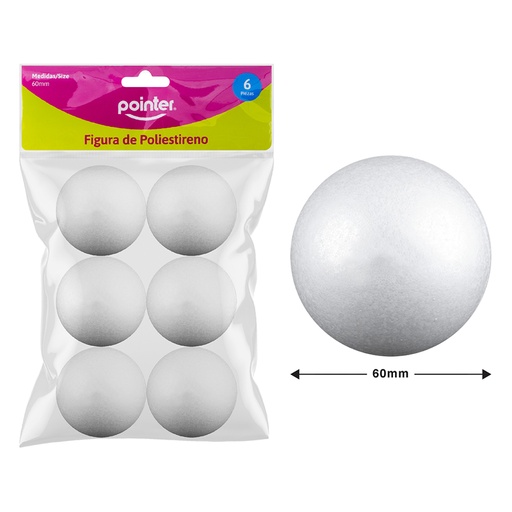 [CRT-06] ESFERAS DE POLIESTIRENO 6CM³ x6PZAS
