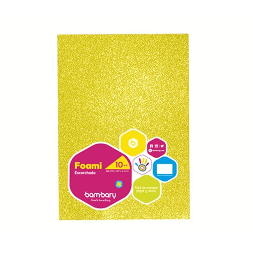 [102-6025/220] FOAMI ESCARCHADO AMARILLO GRANDE (60X80CM)