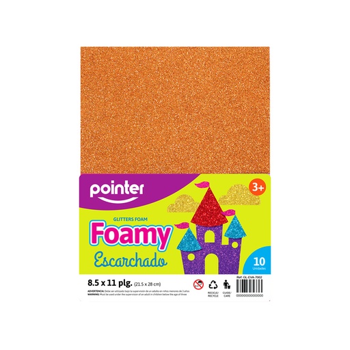 [GL-EVA-7003] FOAMY ESCARCHADO NARANJA - CARTA (20x30CM) 