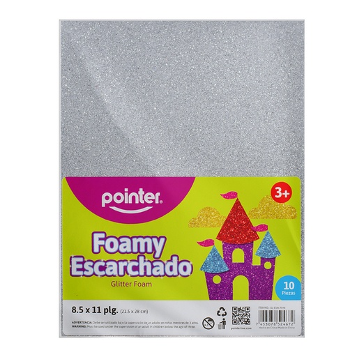 [GL-EVA-7016] FOAMI ESCARCHADO PLATEADO CARTA (20X30CM)