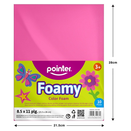 [EVA-7052] FOAMY LISO ROSADO - CARTA (20x30CM)  