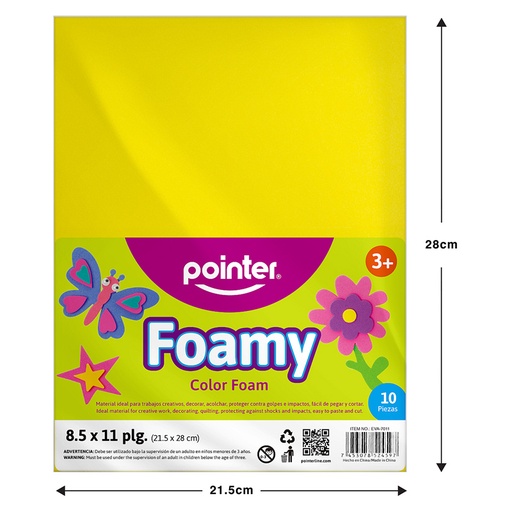[EVA-7011] FOAMY LISO AMARILLO - CARTA (20x30CM)
