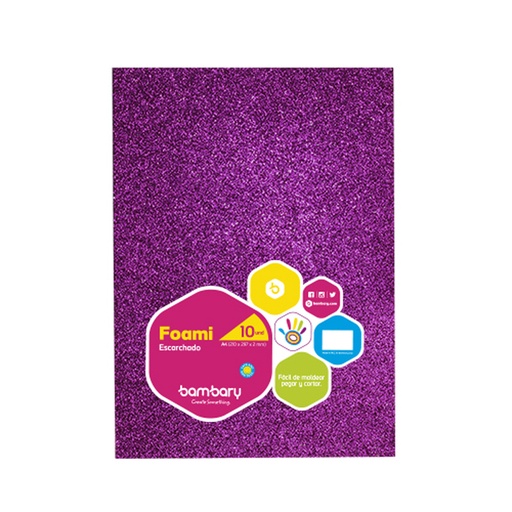 [102-6010/540] FOAMI ESCARCHADO MORADO CARTA (20X30CM)