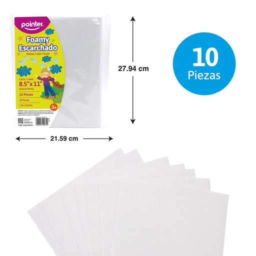 [GL-EVA-7017] FOAMY ESCARCHADO BLANCO - CARTA (20x30CM)