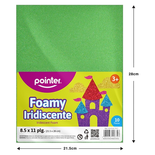 [IR-EVA-7001] FOAMY ESCARCHADO VERDE CLARO - CARTA (20x30CM)